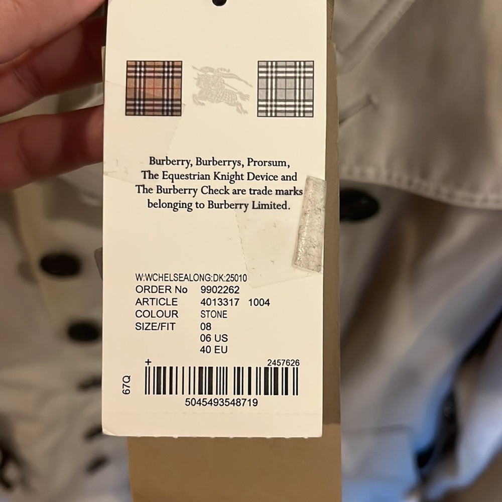 Burberry heritage Chelsea trench long stone US sz 6 - Picture 15 of 16